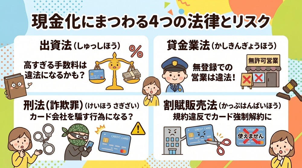 クレジットカード現金化に関係する法律