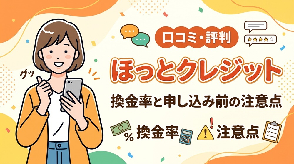 ほっとクレジットの口コミ・評判｜換金率と申し込み前の注意点